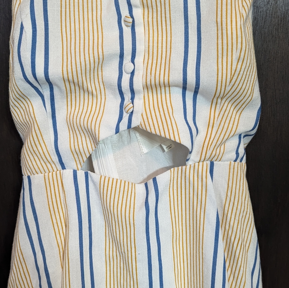 J.O.A. She's Like the Wind White Striped Skater Dress size XS - Picture 4 of 6